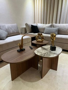 Trio tables  basses oval