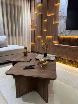 Trio table basse zigzag