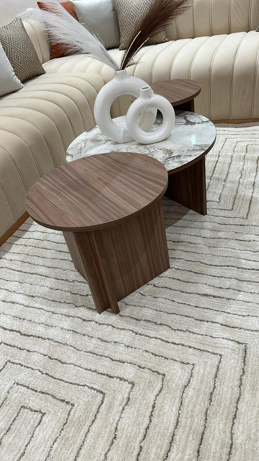 Trio tables basses marbré