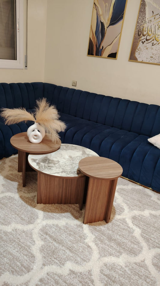 Trio tables basses marbré